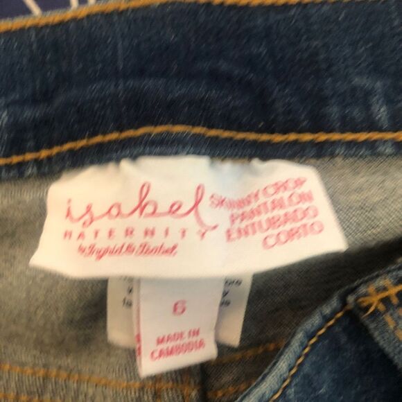 Isabel Maternity by Ingrid & Isabel Jeans Size 6 Skinny Crop Stretch Belly Panel - Picture 7 of 7
